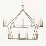 Hartwell Lantern Frame Two-Tier Round Chandelier 40"