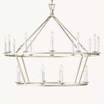 Hartwell Lantern Frame Two-Tier Round Chandelier 40"