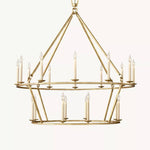 Hartwell Lantern Frame Two-Tier Round Chandelier 50"