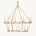 Hartwell Lantern Frame Two-Tier Round Chandelier 50"