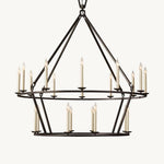Hartwell Lantern Frame Two-Tier Round Chandelier 50"