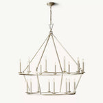 Hartwell Lantern Frame Two-Tier Round Chandelier 50"