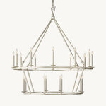 Hartwell Lantern Frame Two-Tier Round Chandelier 50"