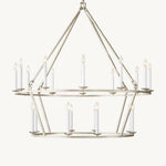 Hartwell Lantern Frame Two-Tier Round Chandelier 50"