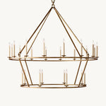 Hartwell Lantern Frame Two-Tier Round Chandelier 62"