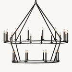 Hartwell Lantern Frame Two-Tier Round Chandelier 62"