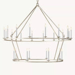 Hartwell Lantern Frame Two-Tier Round Chandelier 62"