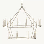 Hartwell Lantern Frame Two-Tier Round Chandelier 62"