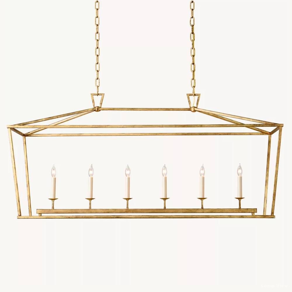 Hartwell Lantern Frame Rectangular Chandelier 54"