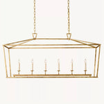 Hartwell Lantern Frame Rectangular Chandelier 54"