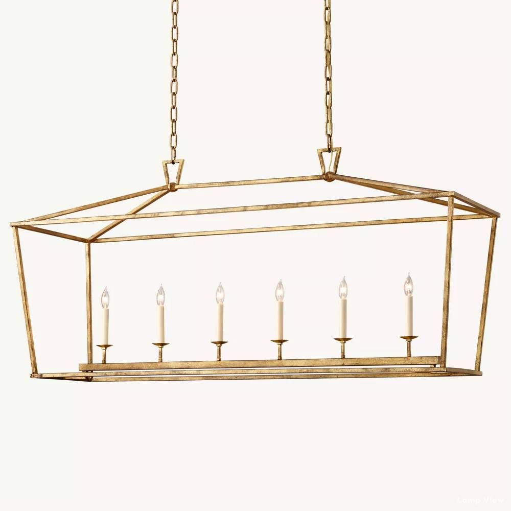 Hartwell Lantern Frame Rectangular Chandelier 54"
