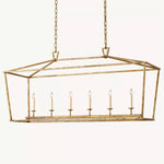 Hartwell Lantern Frame Rectangular Chandelier 54"