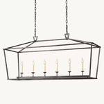Hartwell Lantern Frame Rectangular Chandelier 54"