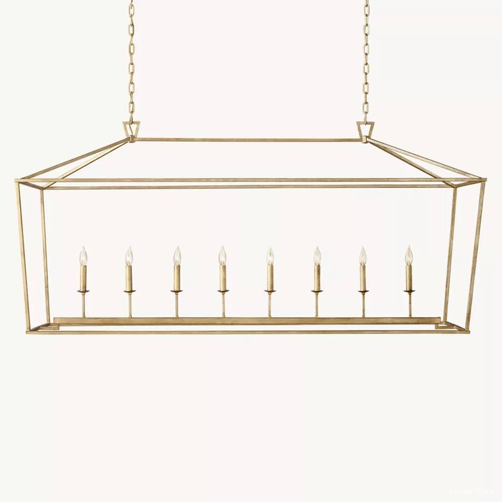 Hartwell Lantern Frame Rectangular Chandelier 72"