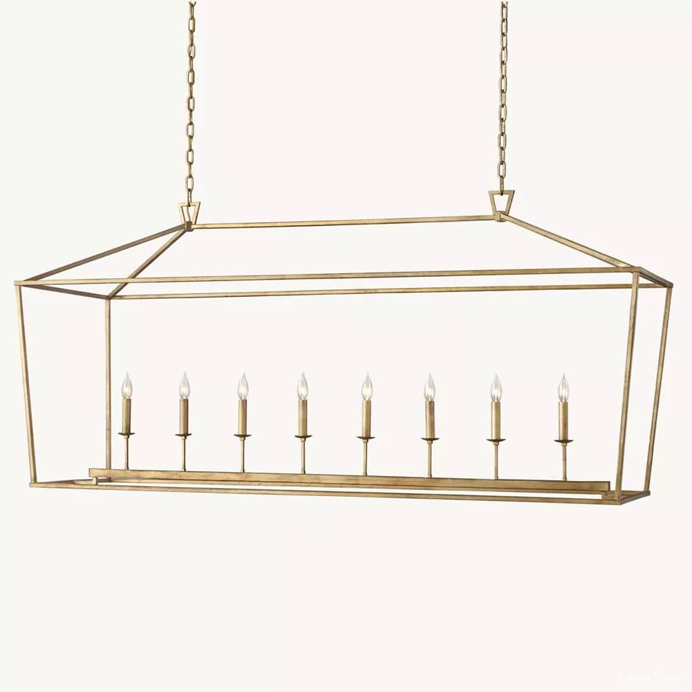 Hartwell Lantern Frame Rectangular Chandelier 72"