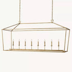 Hartwell Lantern Frame Rectangular Chandelier 72"