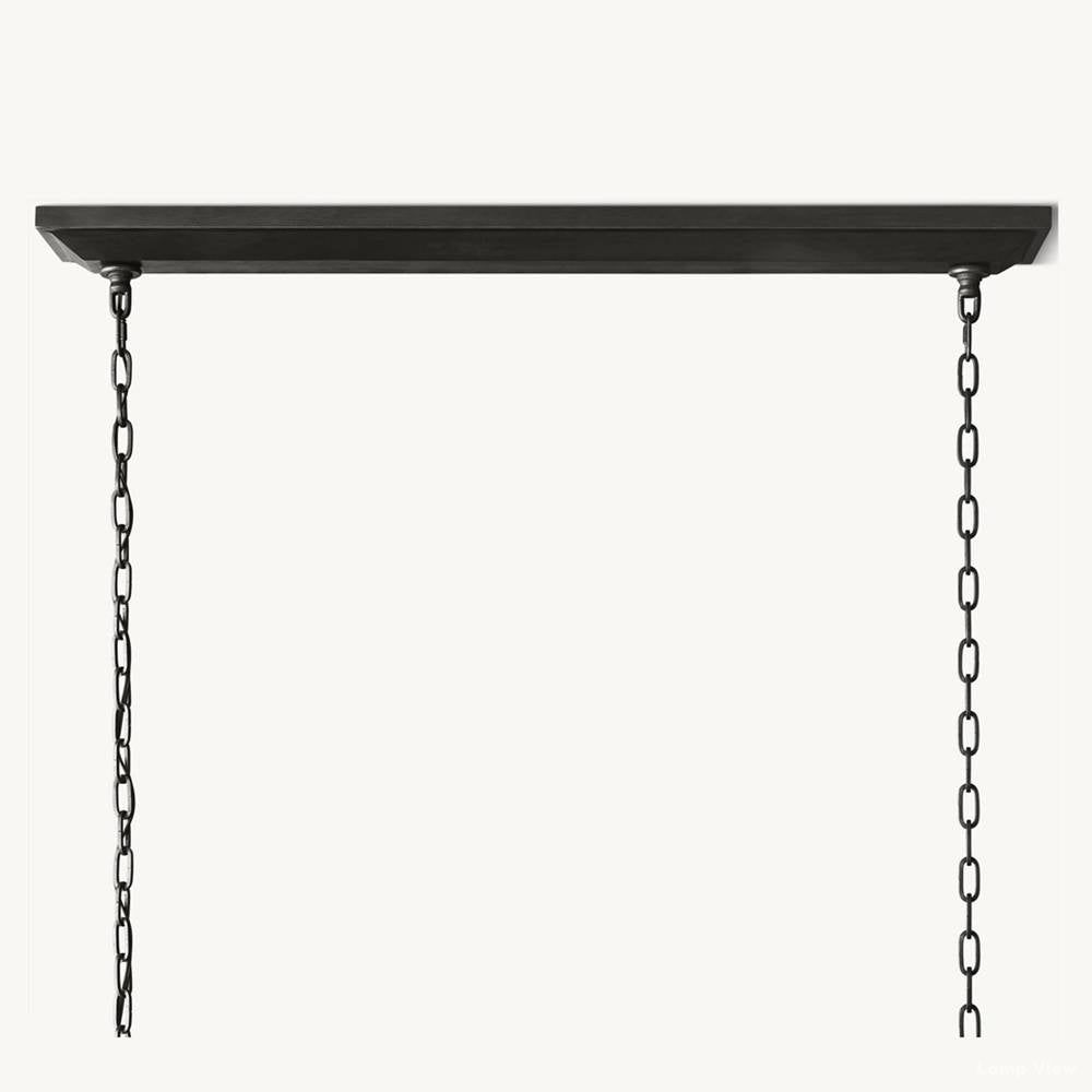 Hartwell Lantern Frame Rectangular Chandelier 72"