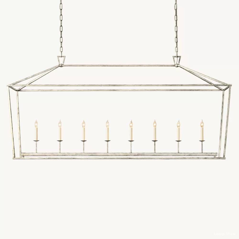 Hartwell Lantern Frame Rectangular Chandelier 72"