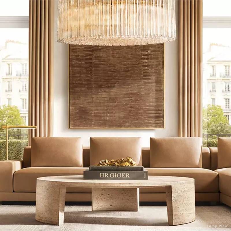 Cielo Ridged Glass Round Chandelier 48"
