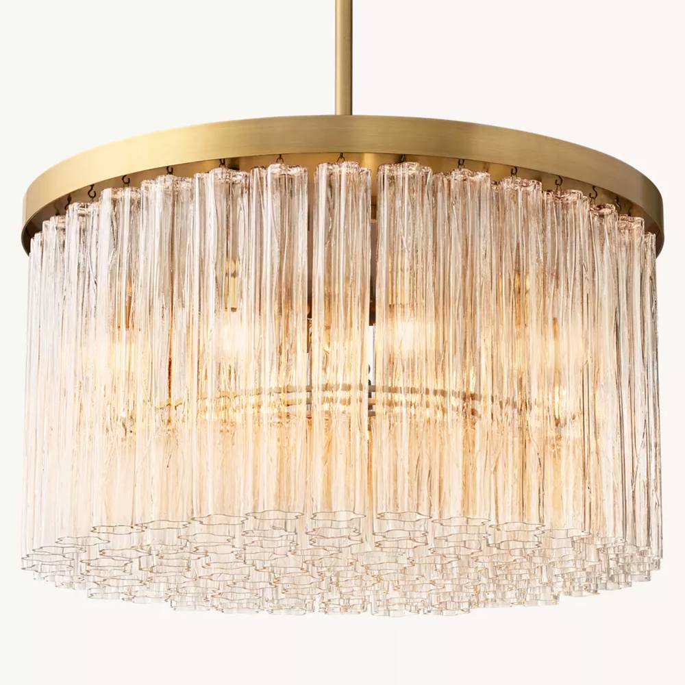 Cielo Ridged Glass Round Chandelier 36"