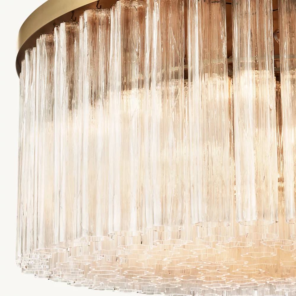 Cielo Ridged Glass Round Chandelier 36"