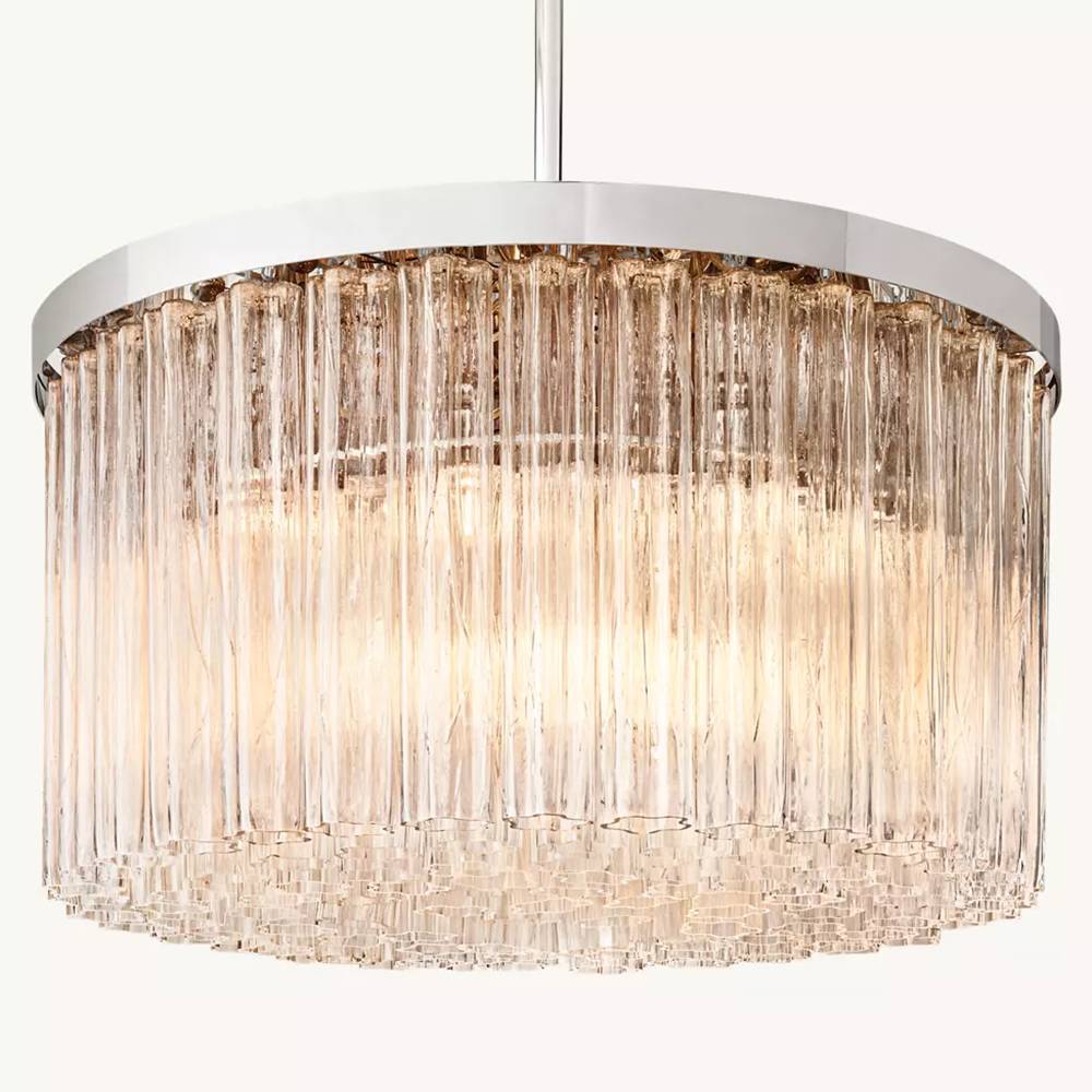 Cielo Ridged Glass Round Chandelier 36"