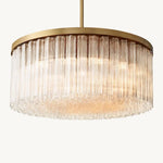 Cielo Ridged Glass Round Chandelier 48"
