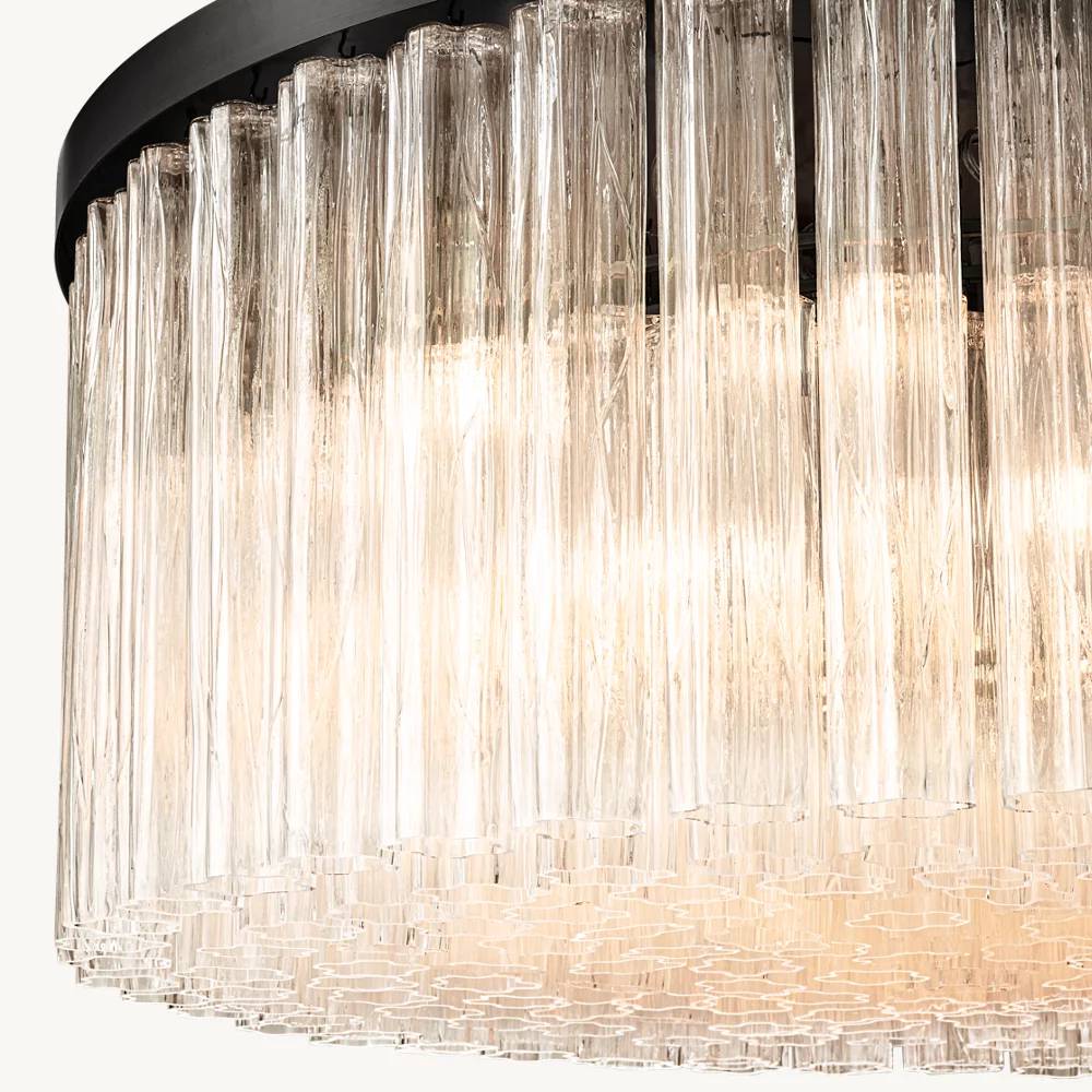 Cielo Ridged Glass Round Chandelier 36"