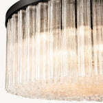 Cielo Ridged Glass Round Chandelier 36"