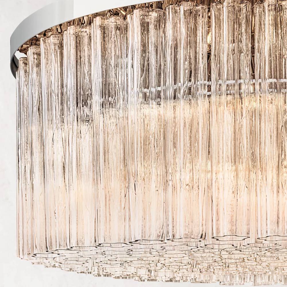 Cielo Ridged Glass Round Chandelier 36"