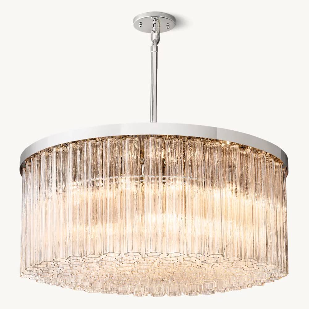 Cielo Ridged Glass Round Chandelier 48"
