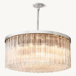 Cielo Ridged Glass Round Chandelier 48"