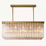 Cielo Ridged Glass Rectangle Chandelier 54"