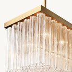 Cielo Ridged Glass Rectangle Chandelier 54"