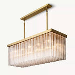 Cielo Ridged Glass Rectangle Chandelier 54"