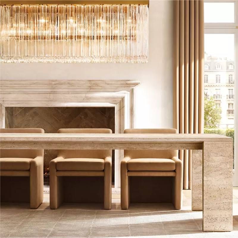 Cielo Ridged Glass Rectangle Chandelier 54"