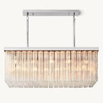 Cielo Ridged Glass Rectangle Chandelier 54"