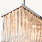 Cielo Ridged Glass Rectangle Chandelier 54"