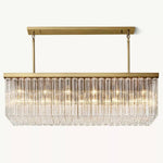 Cielo Ridged Glass Rectangle Chandelier 73"