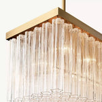 Cielo Ridged Glass Rectangle Chandelier 73"