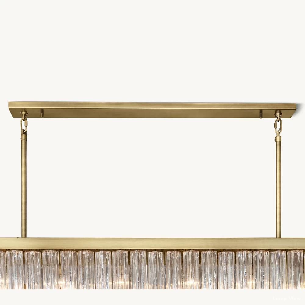 Cielo Ridged Glass Rectangle Chandelier 73"