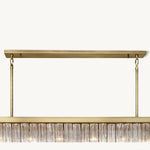 Cielo Ridged Glass Rectangle Chandelier 73"