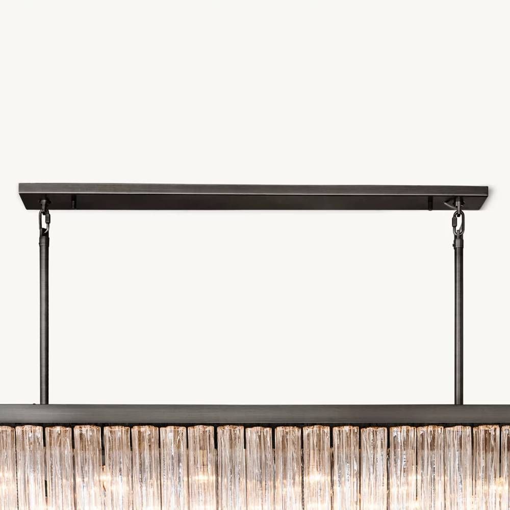 Cielo Ridged Glass Rectangle Chandelier 73"