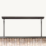 Cielo Ridged Glass Rectangle Chandelier 73"