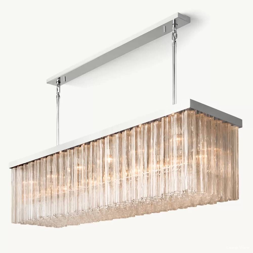 Cielo Ridged Glass Rectangle Chandelier 73"