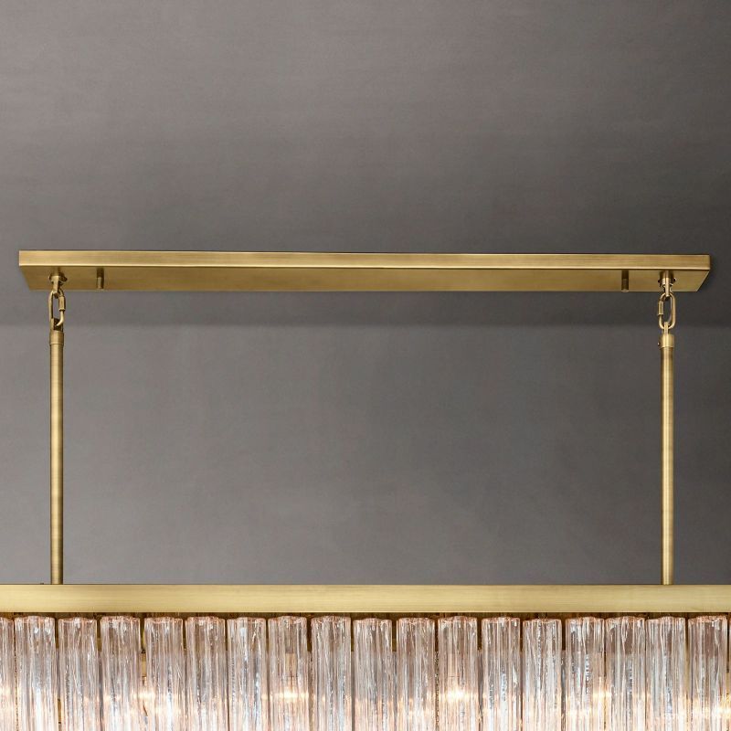 Cielo Ridged Glass Rectangle Chandelier 73"