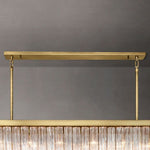 Cielo Ridged Glass Rectangle Chandelier 73"