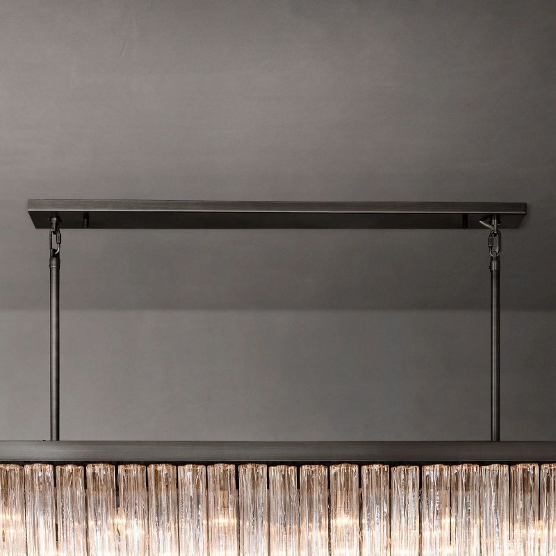 Cielo Ridged Glass Rectangle Chandelier 73"
