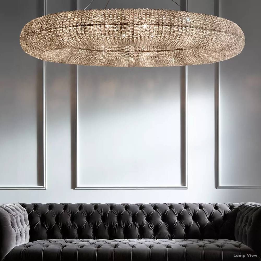 Halo Luminous Crystal Round Chandelier 32"