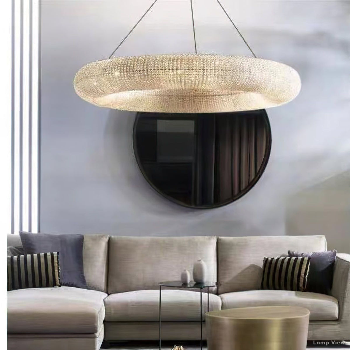 Halo Luminous Crystal Round Chandelier 41"
